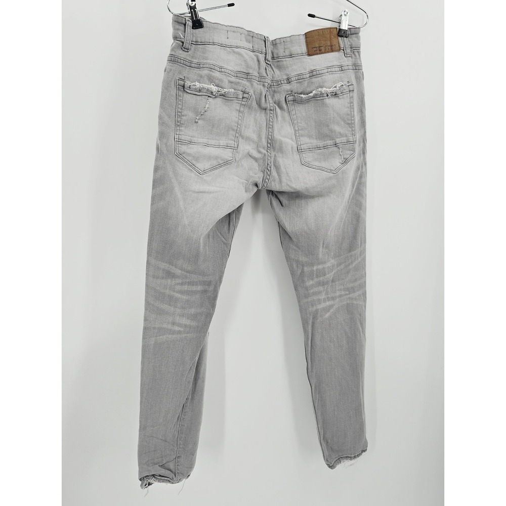 Jordan Craig Sean Fit Grey Distressed Slim Stretch Denim Jeans 34 Short Thrashed - Picture 4 of 14